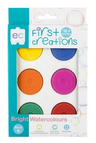EC First Creations Bright Watercolours - Set of 6 - The Toybox NZ Ltd