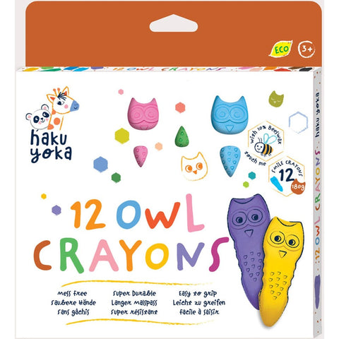 *Haku Yoka Owl Crayons - 12 pack