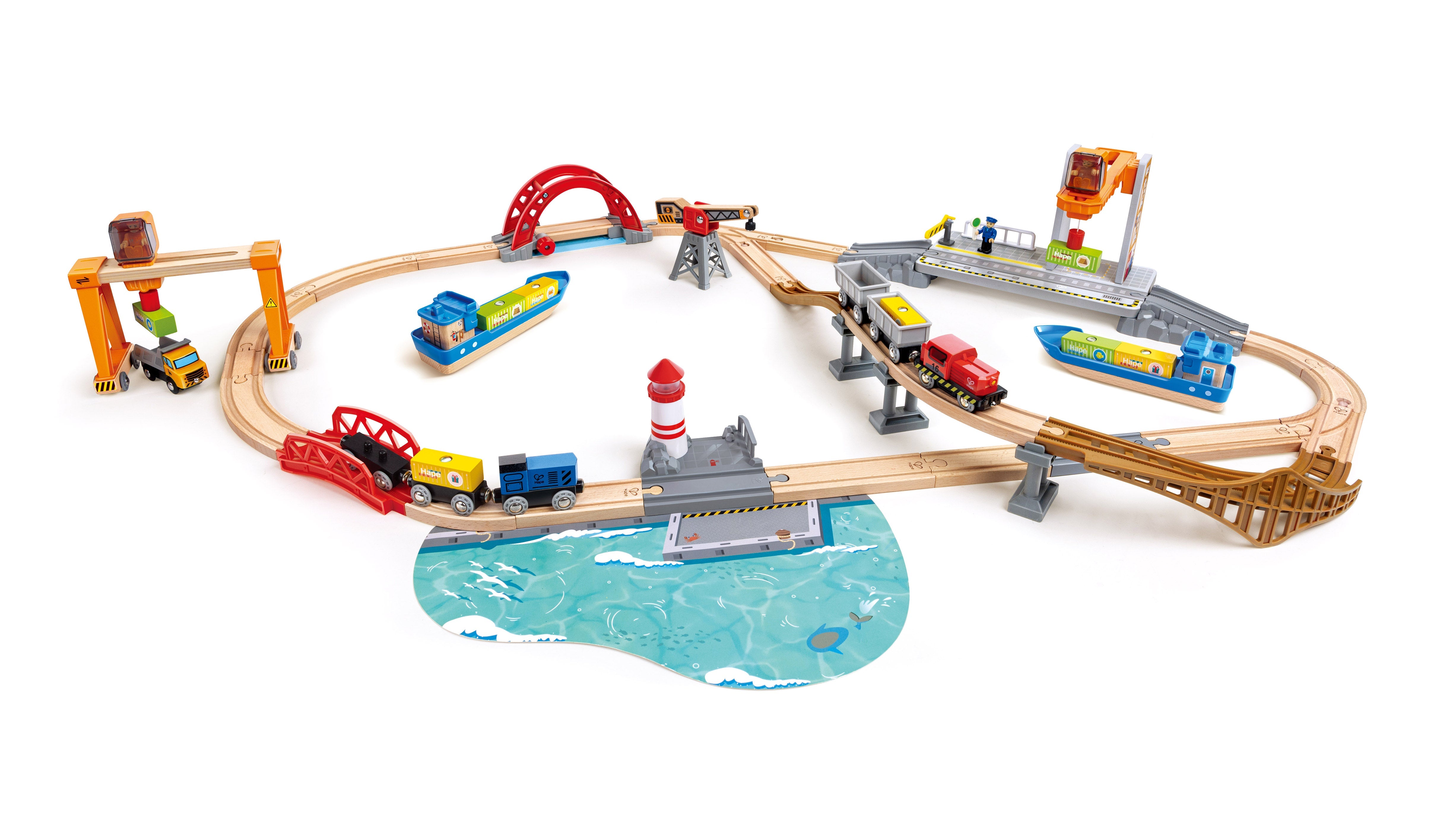 Hape Lift Load Harbour Set – The Toybox NZ Ltd - Main Image