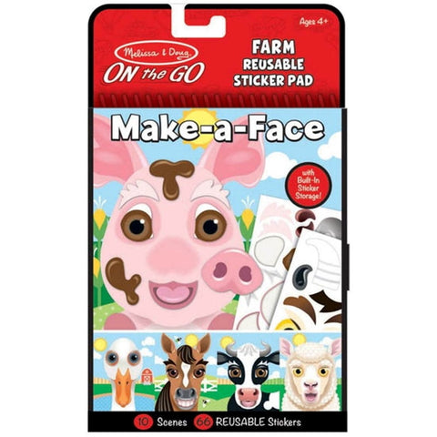 *Melissa & Doug Make a Face Reusable Sticker Pad - Farm