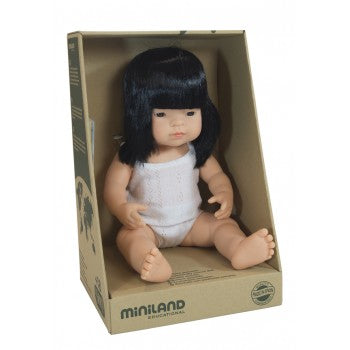 Miniland Anatomically Correct Baby Doll 38cm Asian Girl