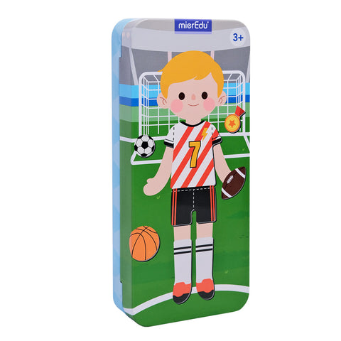 mierEdu Sports Stars Travel Magnetic Puzzle Box tin