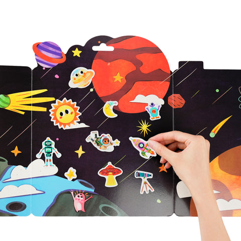 Close-up of squishy gel Space Explorer jelly stickers