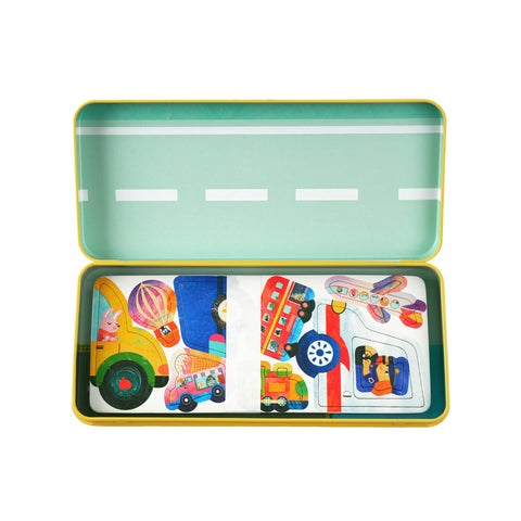 mierEdu Assorted Vehicles magnetic puzzle pieces