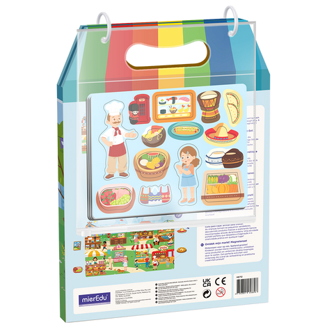 mierEdu Meet My Market magnetic set, back of pack
