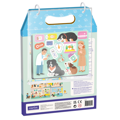 mierEdu Meet My Animal Clinic magnetic set, back of pack