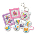 4M Mini Cross-Stitch Buttons kit contents with threads