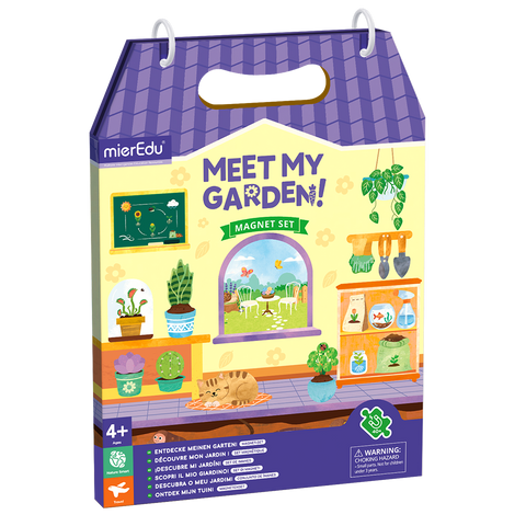 mierEdu Meet My Garden magnetic play set, front of pack