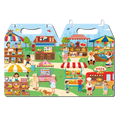 mierEdu Meet My Market fold-out magnetic market scene with produce and shopkeepers