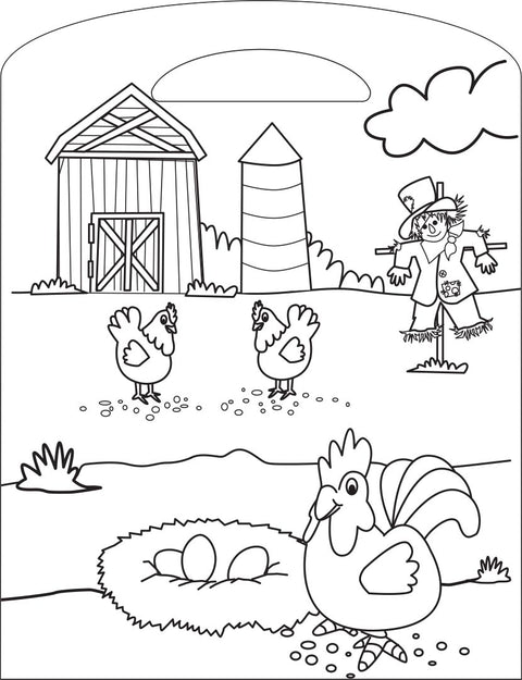 Hinkler Shaped Colouring Book - Farm