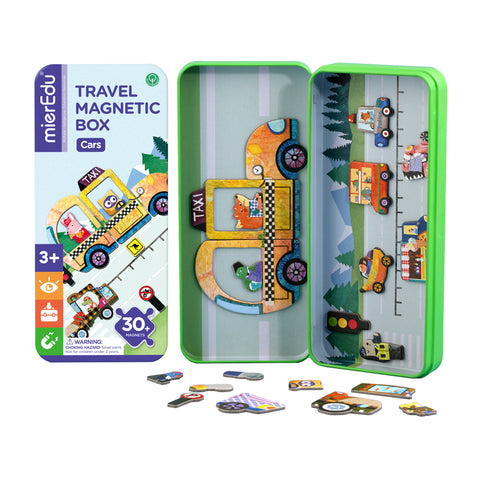 mierEdu Cars magnetic puzzle scene and pieces