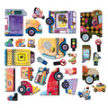 mierEdu Cars magnetic puzzle play scene