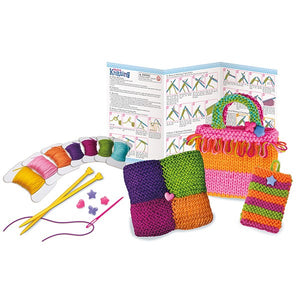 4M Easy-to-Do Knitting kit contents with yarn and needles
