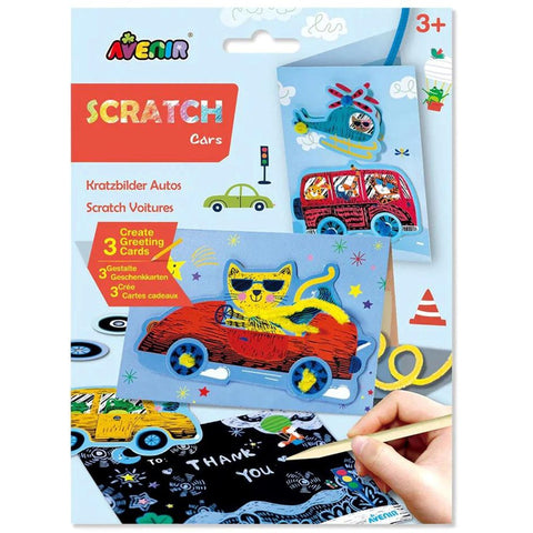 Avenir Scratch Greeting Cards - Cars