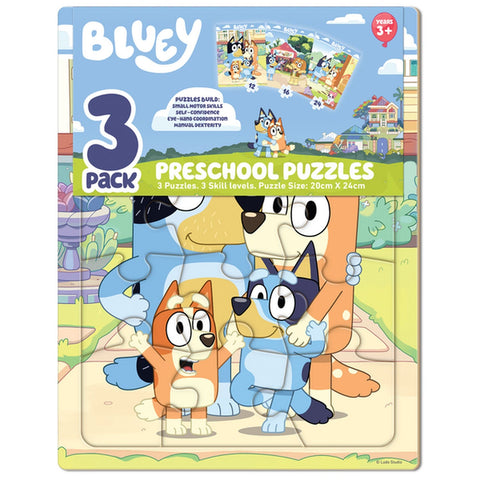 Bluey 3pk Frame Tray Puzzles
