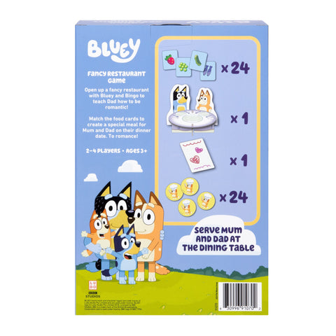 Bluey Fancy Restaurant Game table and characters