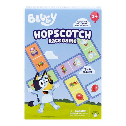 Bluey Hopscotch Race Game cards and spinner