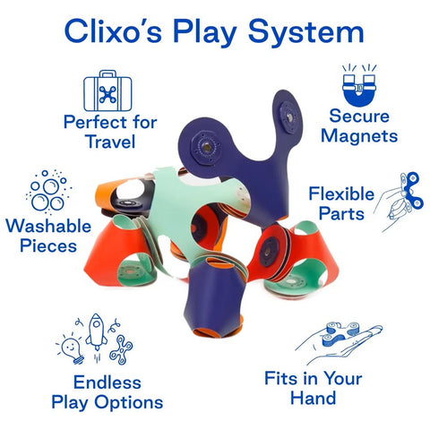 Clixo Tiny & Mighty Space 9-piece magnetic building set