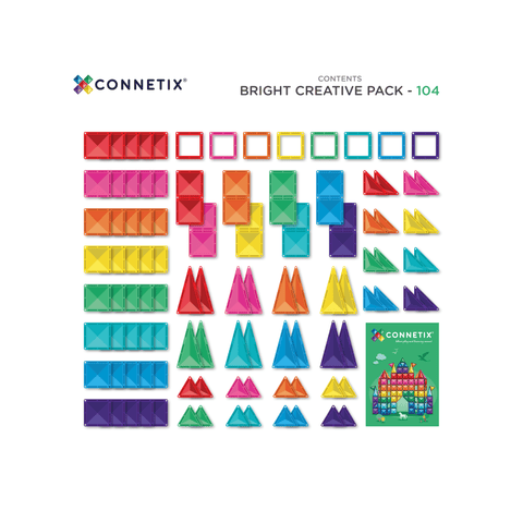Connetix bright magnetic tiles in vivid rainbow colours