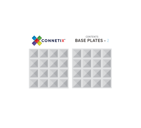 Connetix 2 piece Base Plate Pack  - Clear - The Toybox NZ Ltd
