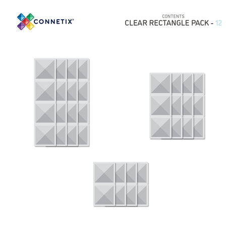 Connetix Clear Rectangle Pack 12pc