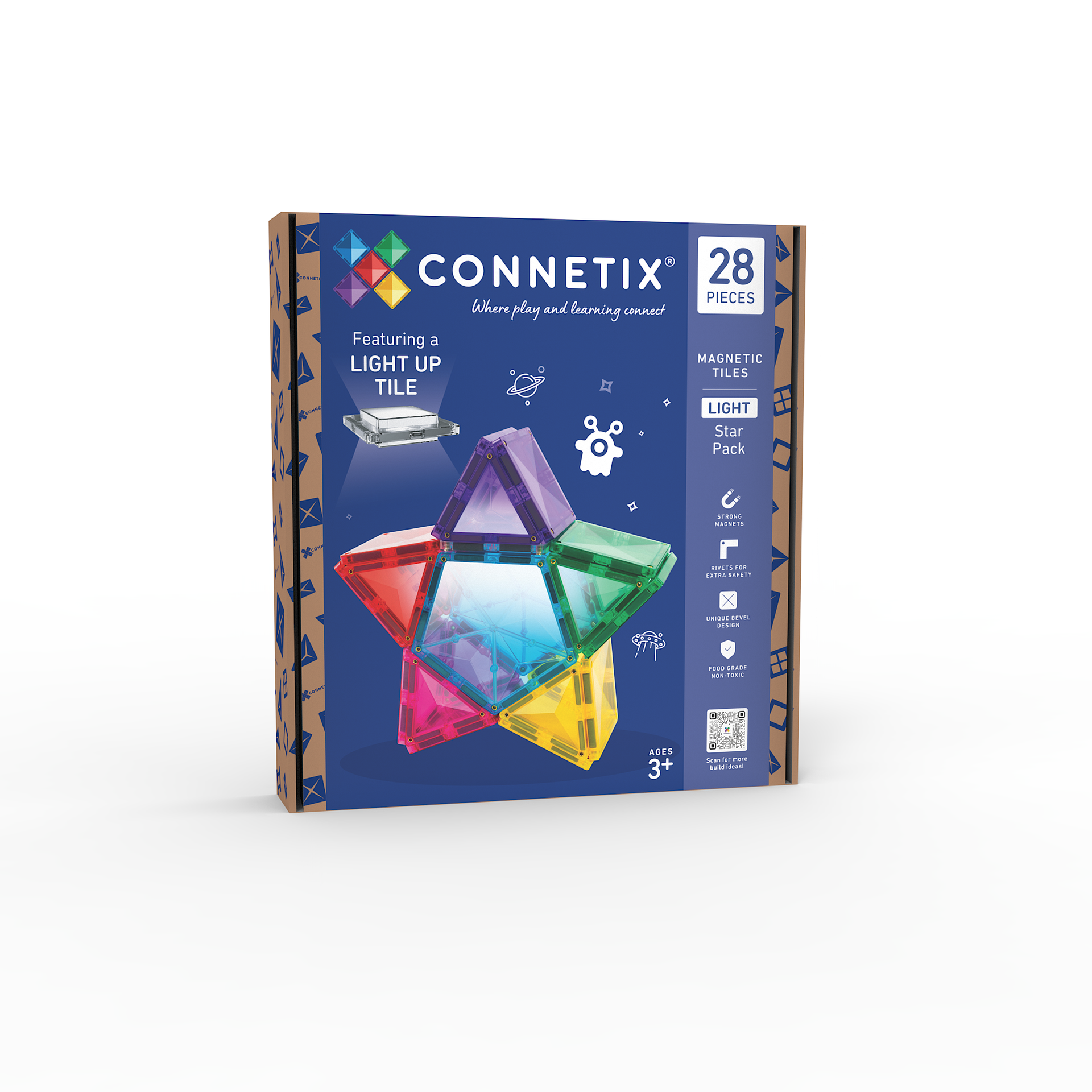 CONNETIX TILES クリアカラー 12ピース入り The-Toy-Box-Connetix-Light-