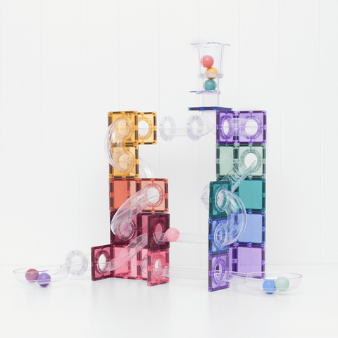 Connetix Pastel Ball Run tube pieces and bends