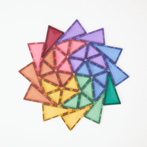 Connetix pastel tiles built into a tower