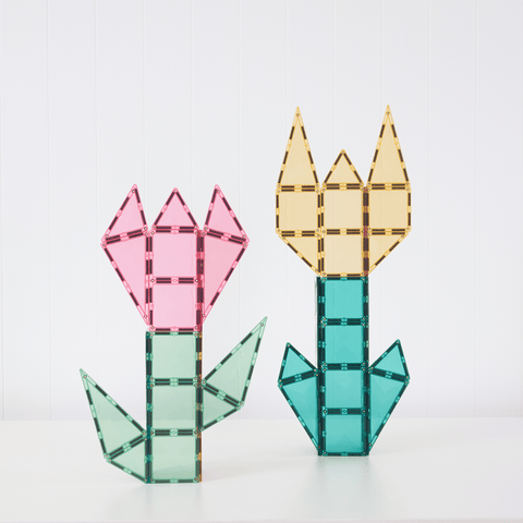Connetix pastel magnetic tile shapes and squares