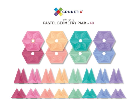 Connetix 40pc Pastel Geometry Pack - The Toybox NZ Ltd