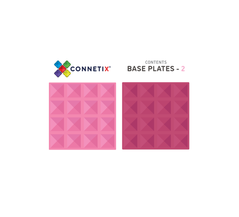 Connetix 2 piece Base Plate Pack  - Pink & Berry - The Toybox NZ Ltd