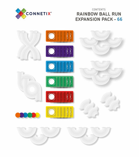 Connetix Rainbow Ball Run Expansion Pack 66 pc
