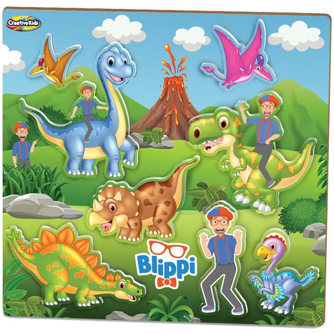 *Creative Kids Blippi Wooden Dinosaur Puzzle - 8pc