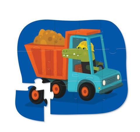 Crocodile Creek 12pc Mini Puzzle - Construction Crocodile