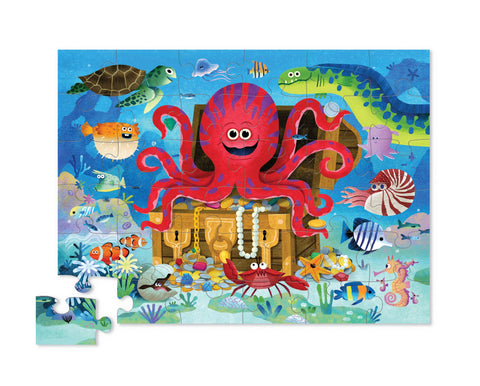 Crocodile Creek 36-piece Octopus Treasure floor puzzle with under-the-sea scene