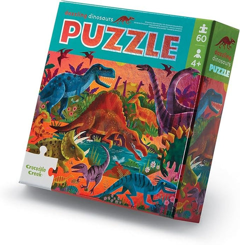 Crocodile Creek 60pc Foil Puzzle - Dazzling Dinos
