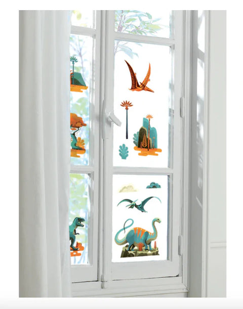 Djeco Dinosaur Repositionable Window Stickers