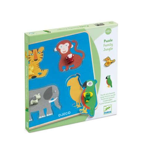 Djeco Puzzle - Family Jungle 4pc