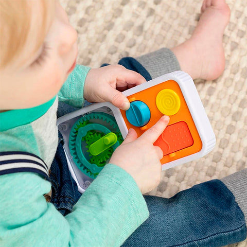 Child playing with Fat Brain PlayTab Go