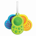 Fat Brain Toys Dimpl Clutch, a set of three sensory toys on a clip-n-go ring