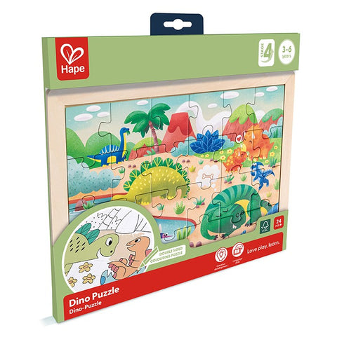 HAPE Double Sided 24pc Puzzle - Dinosaurs