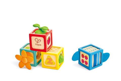 Hape Dynamic Number Blocks with numbers and fruit patterns