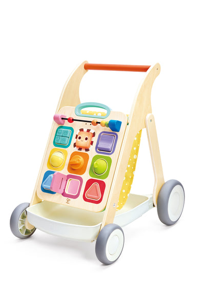 Hape Grow-With-Me Push Walker, a 3-in-1 wooden activity walker
