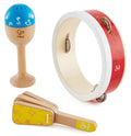 Hape Beginner Percussion Set with tambourine, maraca and clapper
