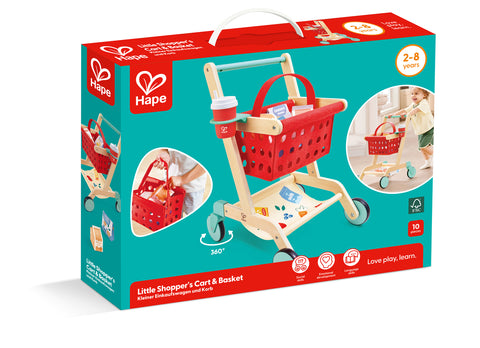 Hape Little Shopper's Cart & Basket packaging on a white background