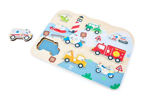 Hape Peg Puzzle - Emergency Vehicles