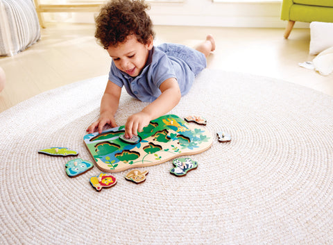 Hape Peg Puzzle Wild Animals wooden animal puzzle