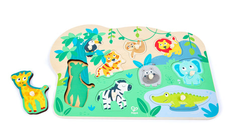 Hape Peg Puzzle Wild Animals wooden animal puzzle
