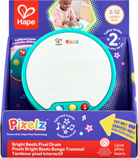 Hape Pixelz Bright Beats Pixel Drum packaging