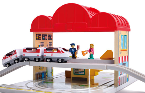Hape Portable Train Station Set